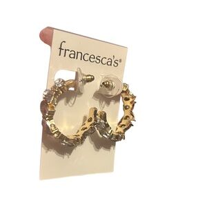 Francesca’s pear Shaped Hoop CZ earrings NEW